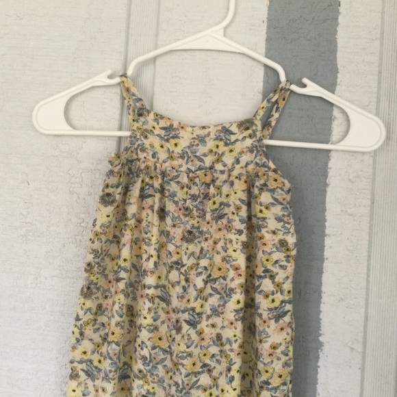 Something Navy Floral Smocked Romper In YELLOW SAND ROMANTIC DITSY SZ 18 Months - Picture 4 of 12